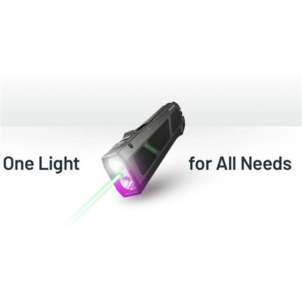 Linterna láser EDC17 ultra compacta 1500 lm, 230m alcance, UV 1350 mW y láser verde IPX7