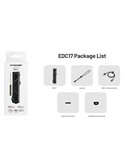 Linterna láser EDC17 ultra compacta 1500 lm, 230m alcance, UV 1350 mW y láser verde IPX7