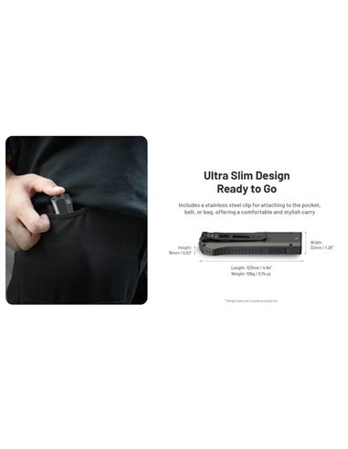 Linterna láser EDC17 ultra compacta 1500 lm, 230m alcance, UV 1350 mW y láser verde IPX7