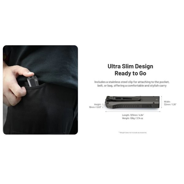 Linterna láser EDC17 ultra compacta 1500 lm, 230m alcance, UV 1350 mW y láser verde IPX7