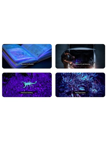 Linterna láser EDC17 ultra compacta 1500 lm, 230m alcance, UV 1350 mW y láser verde IPX7