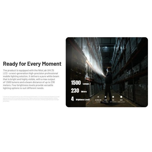 Lanterna a laser ultracompacta EDC17, 1500 lm, alcance de 230 m, laser UV e verde de 1350 mW, IPX7