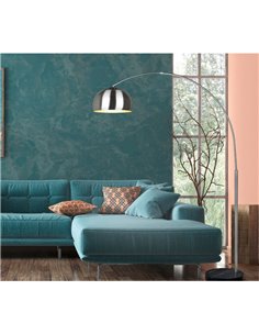 Luminária de chão com cúpula de metal e base de mármore Lâmpada ARGENTINA excluindo 1xE27 máx. 60W IP20 Níquel Fosco 2