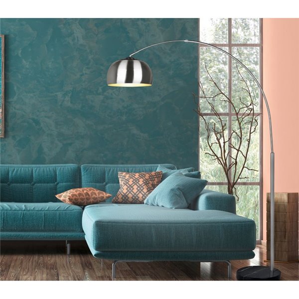 Luminária de chão com cúpula de metal e base de mármore Lâmpada ARGENTINA excluindo 1xE27 máx. 60W IP20 Níquel Fosco