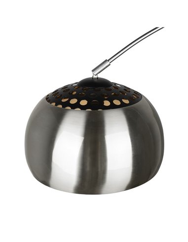 Lámpara de pie con pantalla metálica y pie de mármol ARGENTINA bombilla excl. 1xE27 max. 60W IP20 Níquel Mate