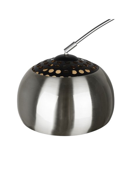Lámpara de pie con pantalla metálica y pie de mármol ARGENTINA bombilla excl. 1xE27 max. 60W IP20 Níquel Mate