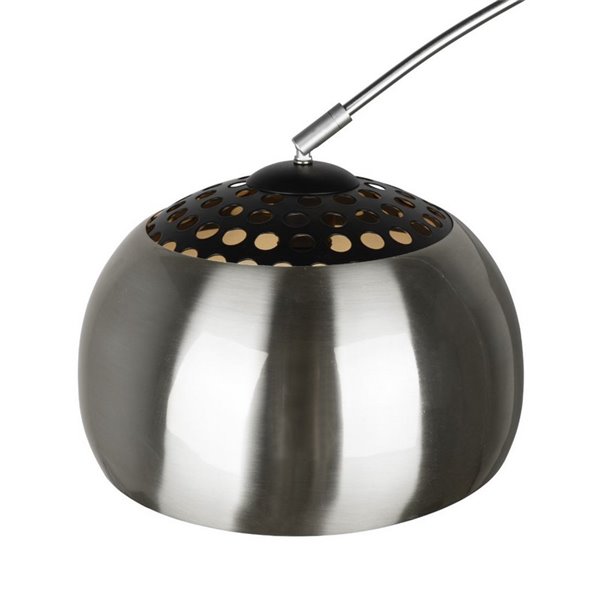Lámpara de pie con pantalla metálica y pie de mármol ARGENTINA bombilla excl. 1xE27 max. 60W IP20 Níquel Mate