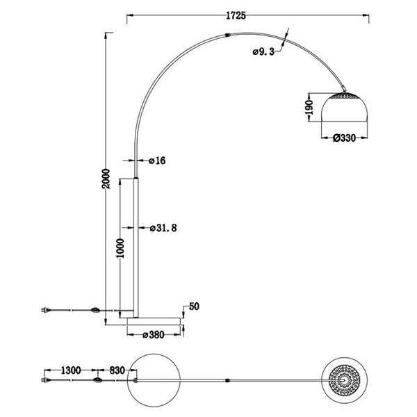 Lámpara de pie con pantalla metálica y pie de mármol ARGENTINA bombilla excl. 1xE27 max. 60W IP20 Níquel Mate