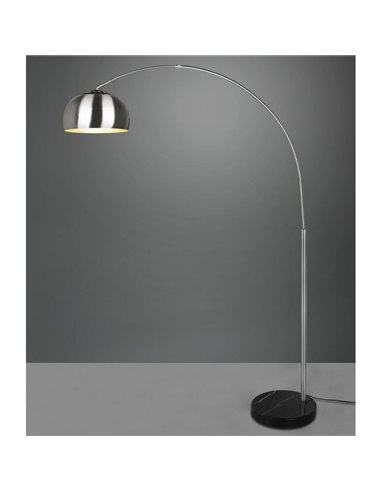 Lampadaire avec abat-jour en métal et base en marbre ARGENTINE ampoule non incluse 1xE27 max. 60W IP20 Nickel mat