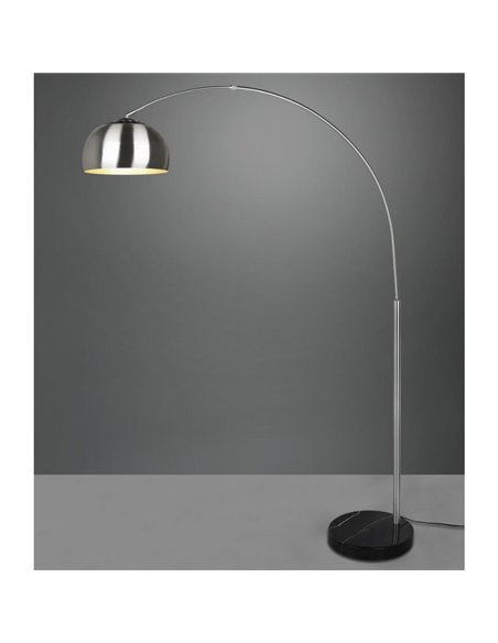 Luminária de chão com cúpula de metal e base de mármore Lâmpada ARGENTINA excluindo 1xE27 máx. 60W IP20 Níquel Fosco