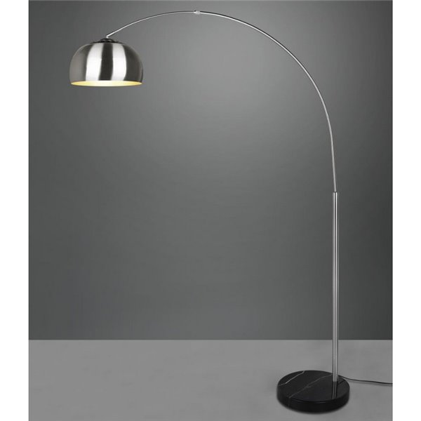 Luminária de chão com cúpula de metal e base de mármore Lâmpada ARGENTINA excluindo 1xE27 máx. 60W IP20 Níquel Fosco