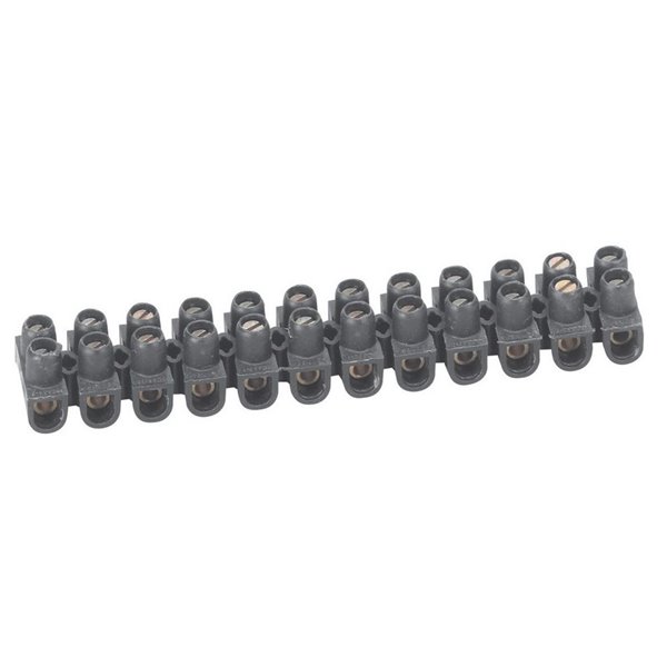 Regleta de conexión 12 bornes 2,5 mm² NYLBLOC negra 250V 24A