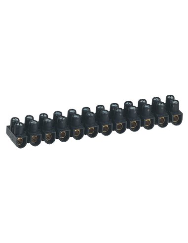 Regleta de conexión 12 bornes 10 mm² NYLBLOC negra 250 V 57A