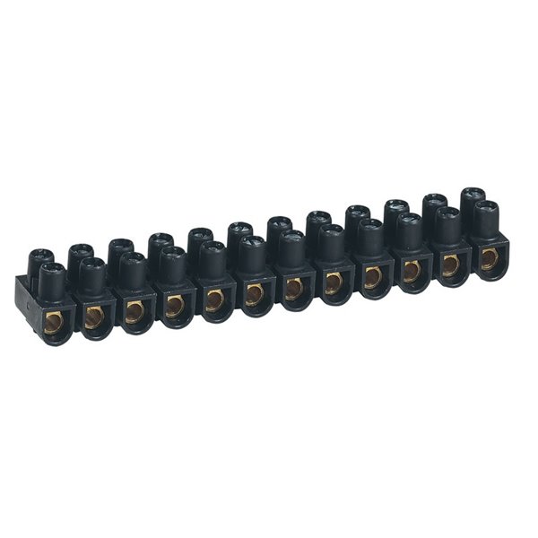 Regleta de conexión 12 bornes 16 mm² NYLBLOC negra 250 V 76A