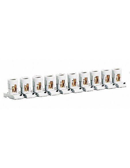 Regleta de paso SUPREM 10 bornas 2×6 mm²  gris ignífuga 230 V 40 A