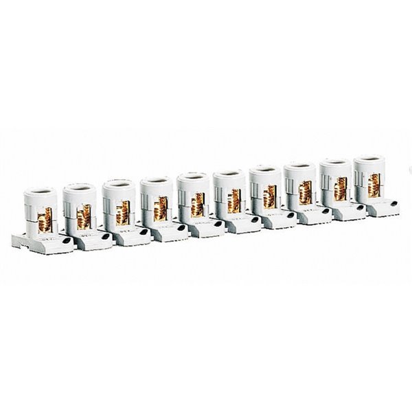 Regleta de paso SUPREM 10 bornas 2×25 mm²  gris ignífuga 230 V 100 A