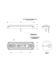 Luz de gálibo LED con base de goma 12/24V homologado R1 A SM1, blanco, ámbar y rojo 2