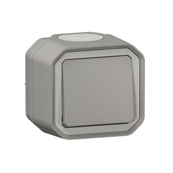 Conmutador/Interruptor de superficie NEW PLEXO gris IP55 monobloc