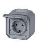 Base de corriente NEW PLEXO 2P+T IP55 gris monobloc (bornas de tornillo)