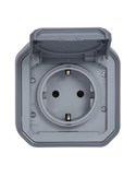 Base de corriente NEW PLEXO 2P+T IP55 gris monobloc (bornas de tornillo)