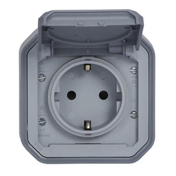 Base de corriente NEW PLEXO 2P+T IP55 gris monobloc (bornas de tornillo)