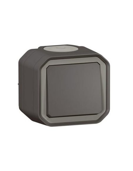 Interrupteur/commutateur en saillie PLEXO neuf, anthracite, IP55, monobloc