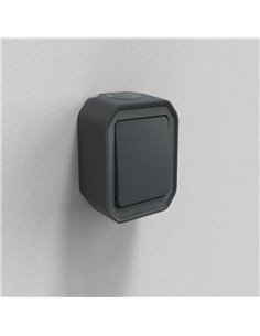 Conmutador/Interruptor de superficie NEW PLEXO antracita IP55 monobloc 2