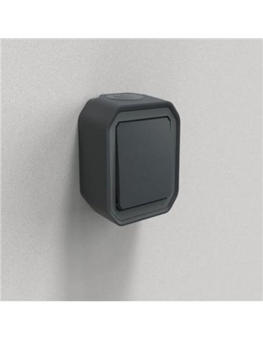 Conmutador/Interruptor de superficie NEW PLEXO antracita IP55 monobloc