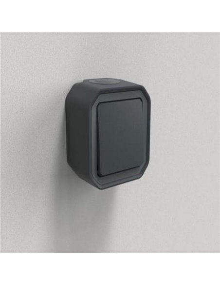 Conmutador/Interruptor de superficie NEW PLEXO antracita IP55 monobloc
