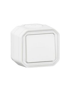 Novo interruptor monobloco de montagem em superfície PLEO branco IP55