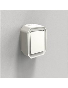 Conmutador/Interruptor de superficie NEW PLEXO blanco IP55 monobloc 2