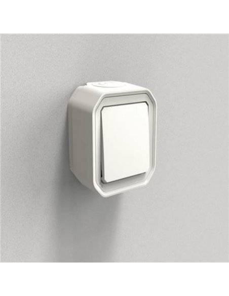 Novo interruptor monobloco de montagem em superfície PLEO branco IP55