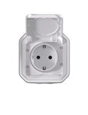 Toma de corriente superficie NEW PLEXO 2P+T IP55 blanca monobloc (bornas de tornillo)