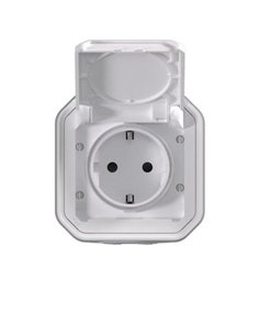 Toma de corriente superficie NEW PLEXO 2P+T IP55 blanca monobloc (bornas de tornillo) 2