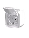 Toma de corriente superficie NEW PLEXO 2P+T IP55 blanca monobloc (bornas de tornillo)