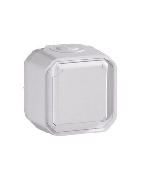 Toma de corriente superficie NEW PLEXO 2P+T IP55 blanca monobloc (bornas de tornillo)