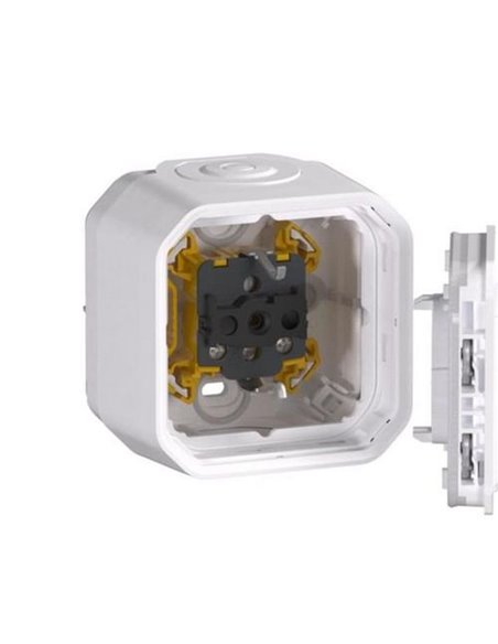 Toma de corriente superficie NEW PLEXO 2P+T IP55 blanca monobloc (bornas de tornillo)