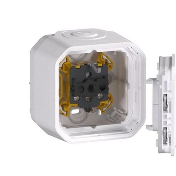 Toma de corriente superficie NEW PLEXO 2P+T IP55 blanca monobloc (bornas de tornillo)
