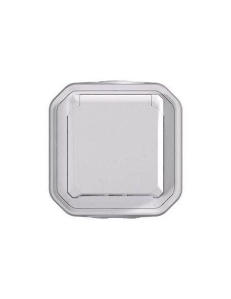Toma de corriente superficie NEW PLEXO 2P+T IP55 blanca monobloc (bornas de tornillo)