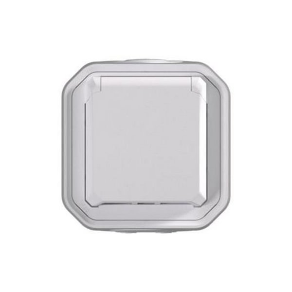 Toma de corriente superficie NEW PLEXO 2P+T IP55 blanca monobloc (bornas de tornillo)