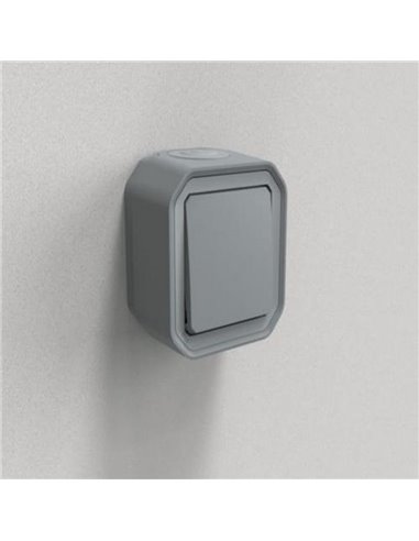 NOVO botão de pressão de superfície monobloco cinza PLEXO IP55