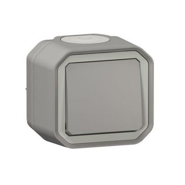 Pulsador de superficie NEW PLEXO IP55 gris monobloc