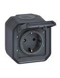 Toma de corriente NEW PLEXO 2P+T IP55 antracita monobloc (bornas de tornillo)