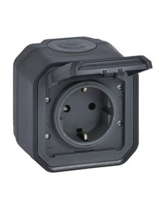 NOUVELLE prise monobloc PLEXO 2P+T IP55 anthracite (bornes à vis) 2