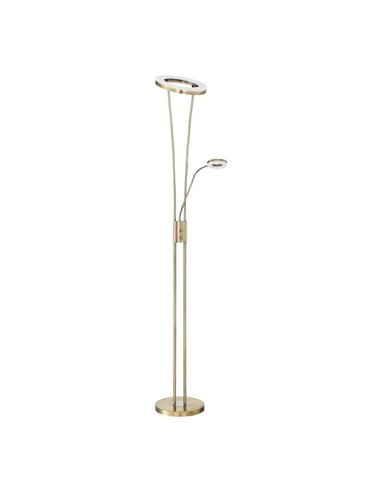 Lámpara de pie LED metálico con brazo lector ANELLO, diseño de cuerpo doble, 30W+5W, 3000K dim, varios colores