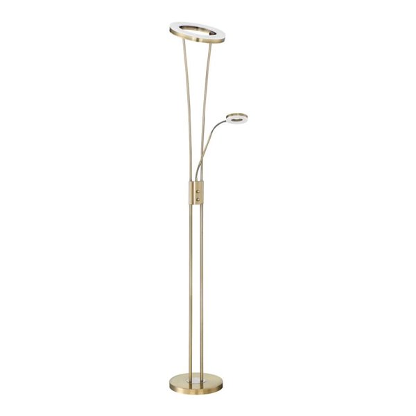 Lámpara de pie LED metálico con brazo lector ANELLO, diseño de cuerpo doble, 30W+5W, 3000K dim, varios colores