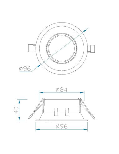 Mesures Bague ronde blanche encastrée confort