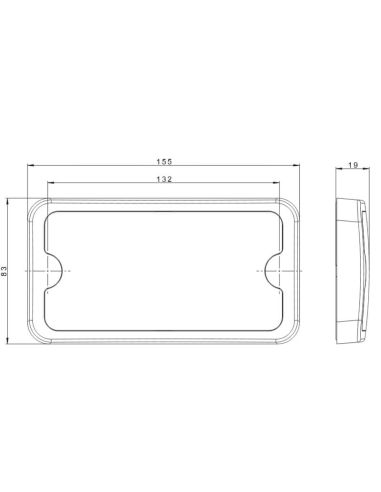 Dimensions de l'applique intérieure LED Fristom FT-162 ECO / TS 1000Lm 12/24V ADR
