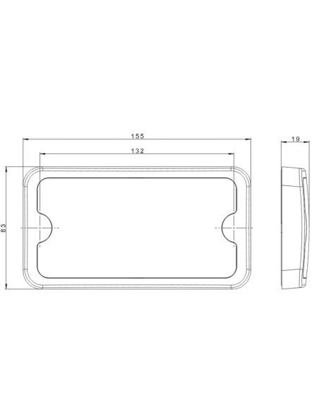 Dimensions de l'applique intérieure LED Fristom FT-162 ECO / TS 1000Lm 12/24V ADR