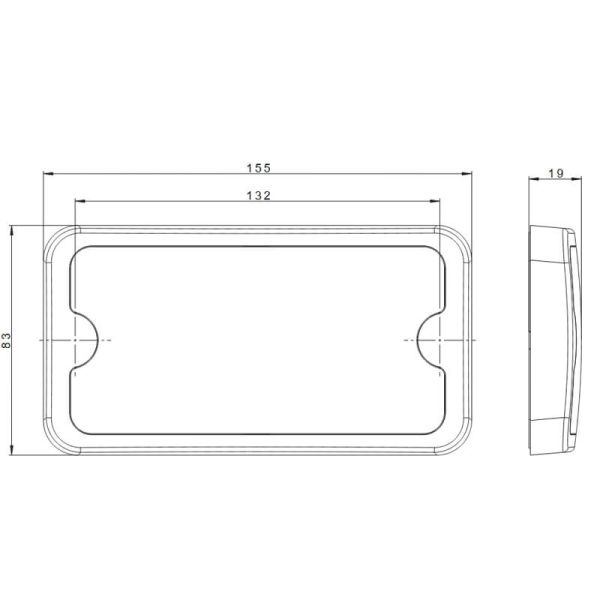 Dimensions de l'applique intérieure LED Fristom FT-162 ECO / TS 1000Lm 12/24V ADR